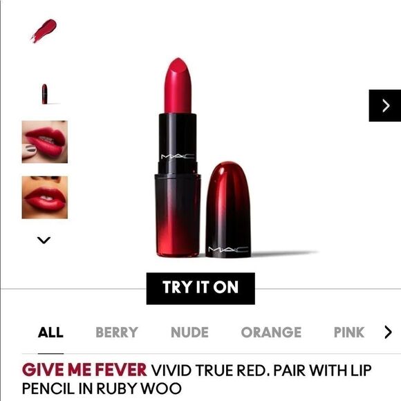 MAC Cosmetics LOVE ME LIPSTICK NEW give me fever - Picture 7 of 15